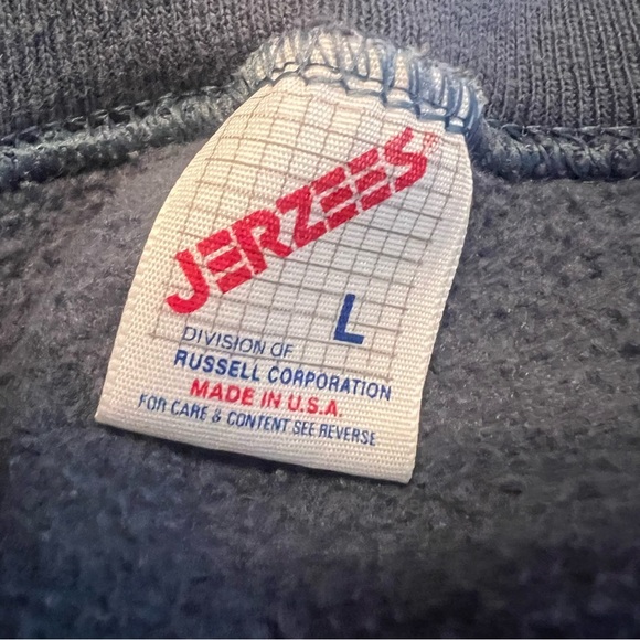 Vintage Christmas Sweatshirt Snowmen Winter size Large Jerzees 90’s Made in USA - Picture 4 of 5